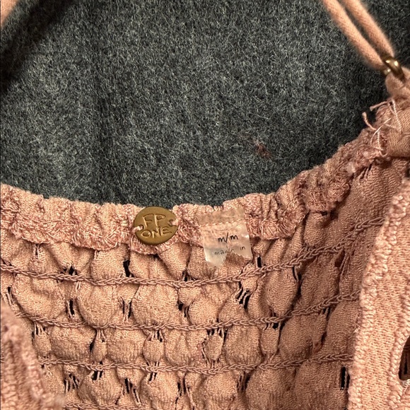 Free People Pink and Tan Lace Midi Dress - Picture 2 of 6